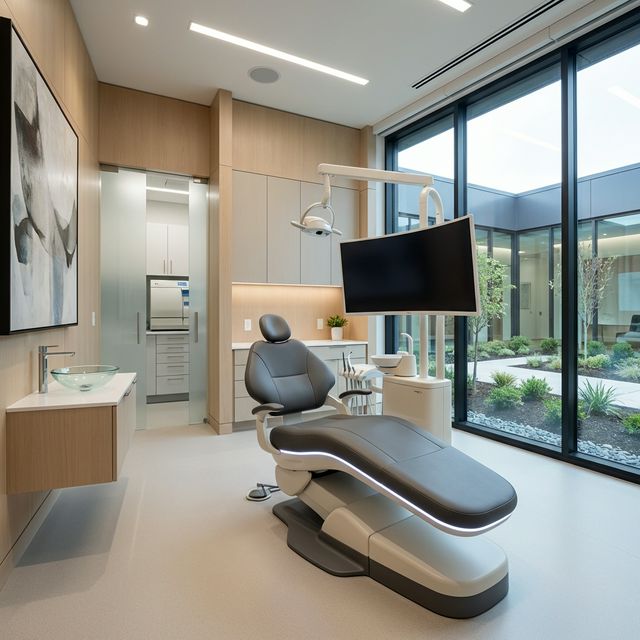 Modern dental chair suite in a beautifully designed dental clinic